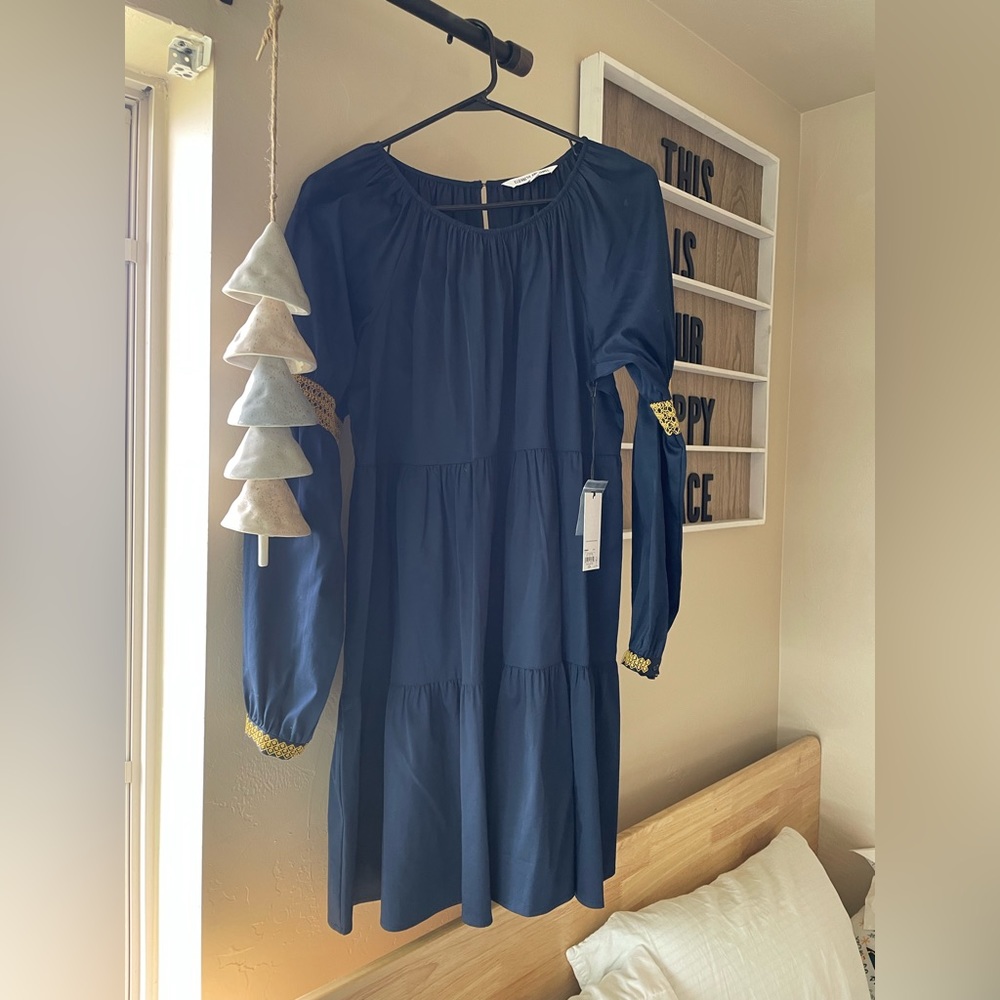 navy boho dress